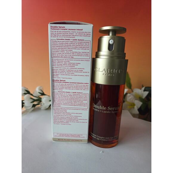 Clarins Double Serum HYDRIC+ LIPID SYSTEM 1.7 Oz Retail $140 - Picture 4 of 5